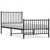 vidaXL R&uacute;mgrind &uacute;r M&aacute;lmi me&eth; H&ouml;fu&eth;gafli & F&oacute;tagafli Sv&ouml;rt 90x200 cm