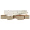 vidaXL Gar&eth;s&oacute;fa sett me&eth; p&uacute;&eth;i 7 pcs Drapplita&eth;ur p&oacute;l&yacute;rattan