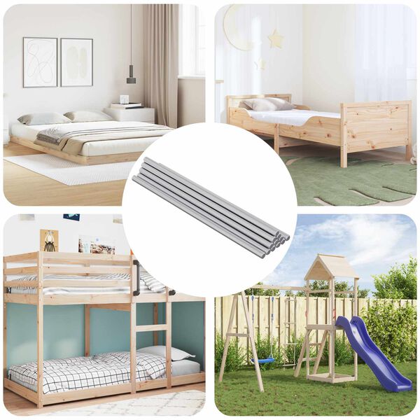 vidaXL &THORN;r&yacute;stistangir 12 pcs Silfur 6 x 170 mm St&aacute;l