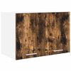 vidaXL Vegghengdur sk&aacute;pur me&eth; hur&eth; Reykta eik og hv&iacute;t 60 x 31 x 40 cm