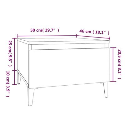 vidaXL Hliðarborð 2 stk. Sonoma Eik 50x46x35 cm Samsettur Viður