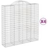 vidaXL Bogadreginn Grj&oacute;tkassi 4 stk. 200x50x200/220 cm Sinkh&uacute;&eth;a&eth; J&aacute;rn