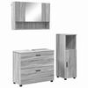 vidaXL Ba&eth;herbergismublasett 3 pcs Gr&aacute;r Sonoma Sni&eth;in vi&eth;ur og m&aacute;lmur