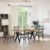 vidaXL bor&eth;stofubor&eth; NOAIN X-laga f&aelig;tur 180x90x75 cm gegnheilvi&eth;i furu