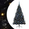 vidaXL Gervi fyrirfram l&yacute;stum j&oacute;latr&eacute; me&eth; 300 LED Svartur 180 cm PVC