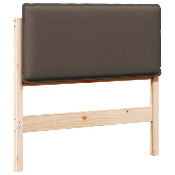 vidaXL B&oacute;lstru&eth; r&uacute;mgafl me&eth; h&ouml;fu&eth;gafl N&aacute;tt&uacute;rulegt og Lj&oacute;st Gr&aacute;tt 75 cm