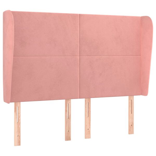 vidaXL H&ouml;f&eth;agafl me&eth; Eyrum 147x23x118/128 cm Bleik Flauel