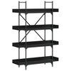 vidaXL B&oacute;kahilla me&eth; 4 Hillum Sv&ouml;rt 100x33x145,5 cm Samsettur Vi&eth;ur