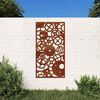 vidaXL Veggskreyting &iacute; Gar&eth;inn 105x55 cm Corten St&aacute;l Tannhj&oacute;lah&ouml;nnun