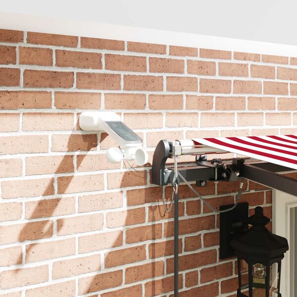 vidaXL R&uacute;&eth;ufegar me&eth; Rautt og hv&iacute;tt 400 &times; 300 cm P&oacute;l&yacute;ester