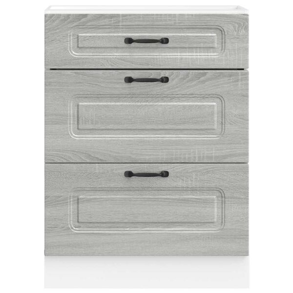 vidaXL Eldhúsundirskápur Kalmar Grár Sonoma Eik Samsettur Viður