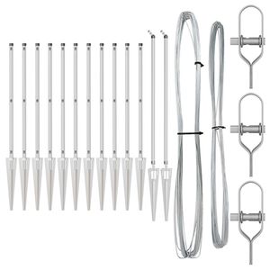 vidaXL Girðingarpóstar 13 pcs Silfur Ø32mm 60 cm Sinkhúðað stál