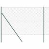 vidaXL Gir&eth;ingarp&oacute;stur Gr&aelig;nn 25 x 1,6 m (60 x 60 mm mesh) St&aacute;l og PVC