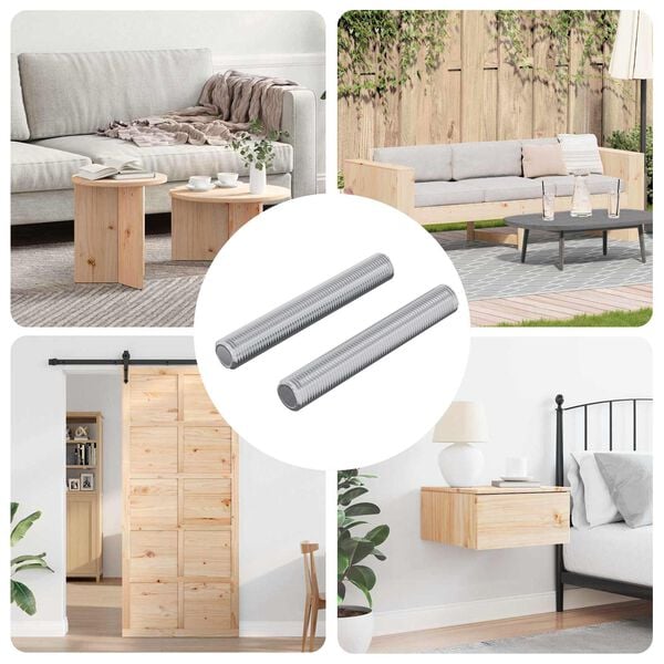 vidaXL &THORN;r&yacute;stistangir 2 pcs Silfur 8 x 55 mm St&aacute;l