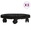 vidaXL Pl&ouml;ntuvagnar me&eth; Hj&oacute;lum 3 stk. &THORN;verm&aacute;l 30 cm Svartir 170 kg