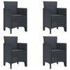 vidaXL Gar&eth;st&oacute;ll me&eth; p&uacute;&eth;i 4 pcs Antras&iacute;t 53 x 49 x 85 cm P&oacute;l&yacute;pr&oacute;p&yacute;len