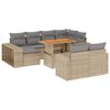 vidaXL 11 Hluta Gar&eth;s&oacute;fasett me&eth; Sessum Drapplita&eth; P&oacute;l&yacute;rattan