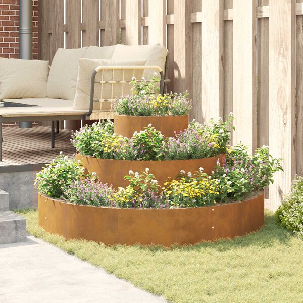 vidaXL Gar&eth;pl&ouml;ntukassi Br&uacute;nn 120 x 120 x 20 cm Ve&eth;ra&eth; st&aacute;l