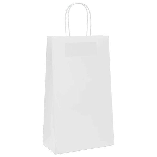 vidaXL Papp&iacute;rspokar 250 stk me&eth; Handf&ouml;ngum Hv&iacute;tir 21x11x36 cm