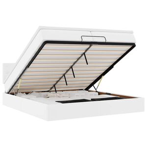 vidaXL Ottoman r&uacute;mgrind me&eth; d&yacute;num Hv&iacute;tt 200x200 cm gervi le&eth;ur