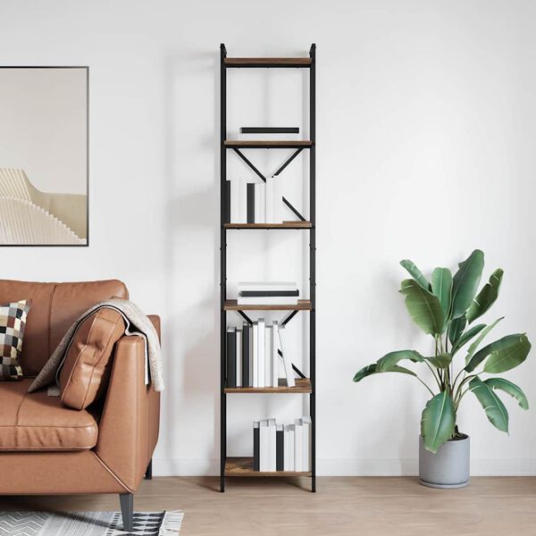 vidaXL Hilla Rau&eth;-eik 40 x 30 x 189,5 cm Samsettur vi&eth;ur