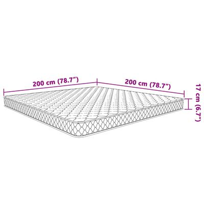 vidaXL Minnissvampýna Hvít 200x200x17 cm