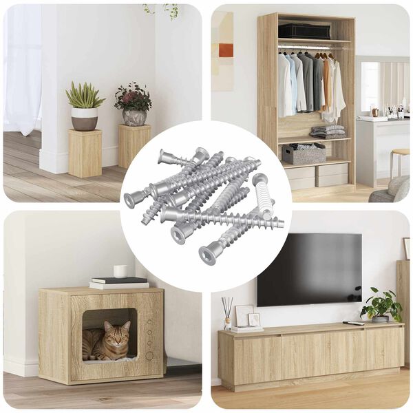 vidaXL H&uacute;sgagnaskr&uacute;&eth;ur 12 pcs Silfur &Oslash;7 x 58 mm M&aacute;lmur