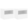 vidaXL N&aacute;ttbor&eth; me&eth; LED-Lj&oacute;sum 2 stk. Hv&iacute;t 50x40x45 cm