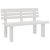 vidaXL Gar&eth;bekkur Hv&iacute;tur 110x52x71 cm P&oacute;l&yacute;pr&oacute;p&yacute;len
