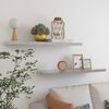 vidaXL Vegghengdar Hillur 2 stk. Steypugráar 90x23,5x3,8 cm MDF