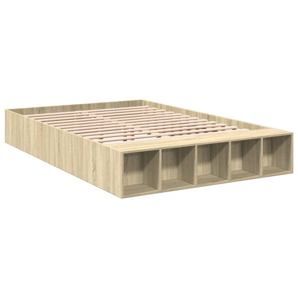 vidaXL R&uacute;mgrind &aacute;n D&yacute;nu Sonoma Eikarlitur 160x200 cm