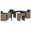 vidaXL Gar&eth;ur bor&eth;sett me&eth; p&uacute;&eth;i 5 pcs Gr&aacute;r p&oacute;l&yacute;rattan