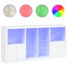vidaXL Skenkur me&eth; LED Lj&oacute;sum Hv&iacute;tur 202x37x100 cm