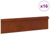 vidaXL Sniglafence 16 pcs Rusty 100 x 3,5 x 25 cm Ve&eth;ra&eth; st&aacute;l