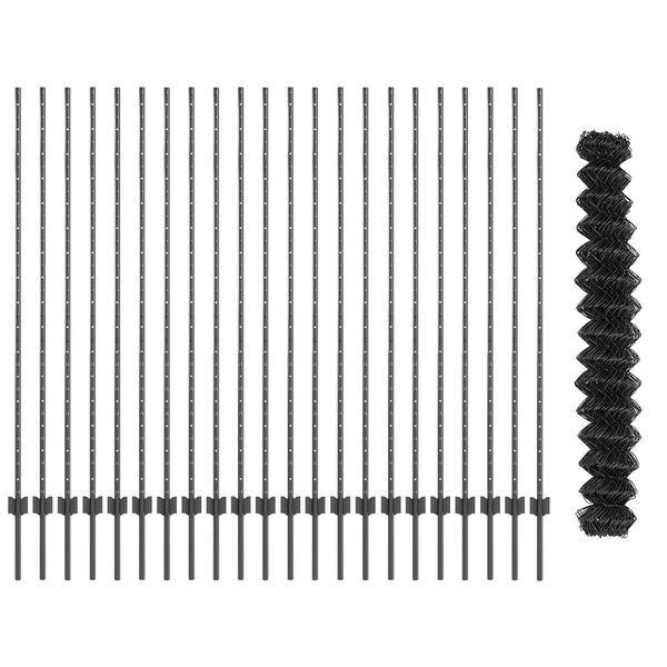 vidaXL Gir&eth;ing me&eth; p&oacute;st Gr&aacute;r 1,6 x 25 m St&aacute;l og PVC