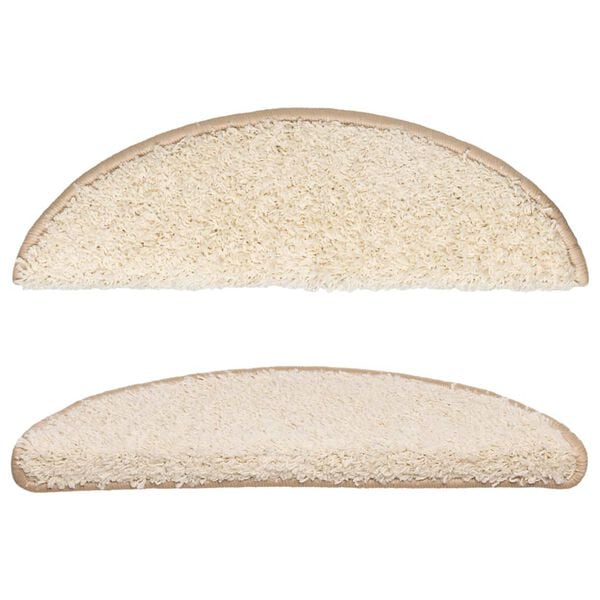 vidaXL Stigamottur 15 stk 56x17x3 cm kremlita&eth;ar h&aacute;lfhringlaga