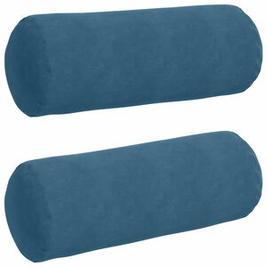 vidaXL Bolster P&uacute;&eth;ar 2 pcs Bl&aacute;r &Oslash; 25 x 70 cm Korduroy efni