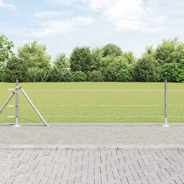 vidaXL Gir&eth;ingarp&oacute;stur Silfur 50 x 0,5 m (36 mm net) St&aacute;l