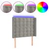 vidaXL LED h&ouml;fu&eth;gafl Lj&oacute;sgr&aacute;tt 83x16x118/128 cm Flauel