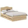 vidaXL Ramsv&iacute;k me&eth; sk&uacute;ffu Sonoma Eik 120 x 190 cm Verkfr&aelig;&eth;ilegt tr&eacute;