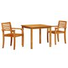 vidaXL Gar&eth;ur bor&eth;sett 3 pcs Br&uacute;nn Hrein akas&iacute;utr&eacute;