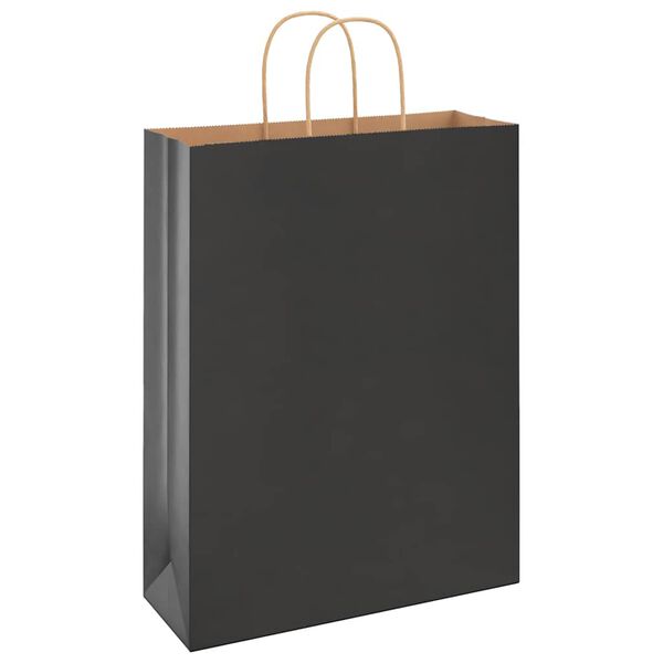 vidaXL Papp&iacute;rspokar 250 stk me&eth; Handf&ouml;ngum Svartir 32x12x42 cm
