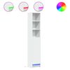 vidaXL Skenkur me&eth; LED Hv&iacute;tur 36x32,5x200 cm Samsettur Vi&eth;ur
