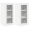 vidaXL Vegghengdur sk&aacute;pur 2 pcs Hv&iacute;tt 40 x 31 x 80 cm Samsettur vi&eth;ur