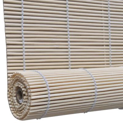 vidaXL náttúruleg bambus rúllugardínur 2 stk 120x160 cm