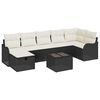 vidaXL Gar&eth;s&oacute;fa sett me&eth; p&uacute;&eth;i me&eth; geymslu 8 pcs Svartur Poly rattan