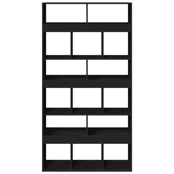 vidaXL B&oacute;kahilla Svartur 100x33x187,5 cm Samsettur Vi&eth;ur