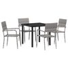 vidaXL Gar&eth;ur bor&eth;sett me&eth; p&uacute;&eth;i 5 pcs Gr&aacute;r p&oacute;l&yacute;rattan