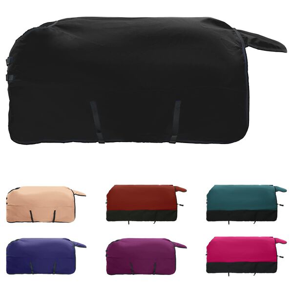 vidaXL Hrossateppa Myndugur gr&aelig;nn og svartur 75 cm P&oacute;l&yacute;ester