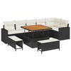 vidaXL Gar&eth;s&oacute;fa sett 9 pcs Svartur p&oacute;l&yacute;rattan